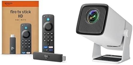 AmazonFire TV Stick HD (newest model) and WZATCO Yuva Go Plus 1080P Native Projector