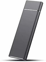 FABOBJECTS® External Hard Drive Portable SSD External Hard Drive,Solid State Data USB 3.0 Type-C Support for Computer Backup Drive Windows XP PC Laptop and Mac Data Storage Transfer Black 1TB