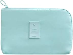 Polyester Multi-Function Portable Digital Product Storage Bag Electronic Accessories Travel Data Organizer Cable Organizer Pouch Shock-Proof Charger Data Line Bag (Sky Blue)