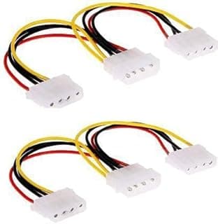 HRtronics® Molex 4 Pin Power Supply Extension Cable, 1 Male to 2 Female Connector for PC, ATX, SMPS & GPU (Pack of 5)