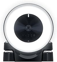 Razer Kiyo Streaming Webcam: 1080p 30 FPS / 720p 60 FPS - Ring Light w/Adjustable Brightness - Built-in Microphone - Advanced Autofocus, Black - RZ19-02320100-R3M1, 3 x Optical Zoom