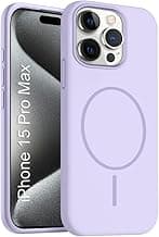 iPhone 15 pro Max Silicone Magsafe Case | Shock Proof Design & Camera Protection | Premium Rubberised Apple iPhone 15 pro Max Cover (Microfiber Lining) | Magnetic Liquid Silicone - Purple