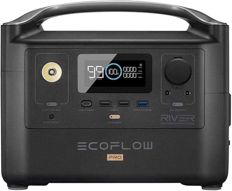 EcoFlow RIVER 2 Max (512Wh) RIVER 2 Pro 768Wh LiFePO4 Portable Power Station 800W X-Boost Inverter - Solar Generator Ready Bundle (Rev 4)