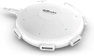 Portronics POR 343 UFO USB Home Charger 6 Ports 8A Charging Station for Smartphones and Tablets - White