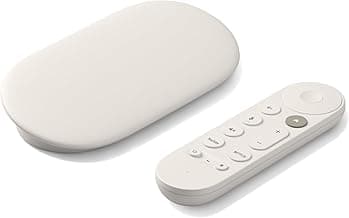 Chromecast with Google TV (4K)- Streaming Stick Entertainment with Voice Search - Watch Movies, Shows, and Live TV in 4K HDR - Snow