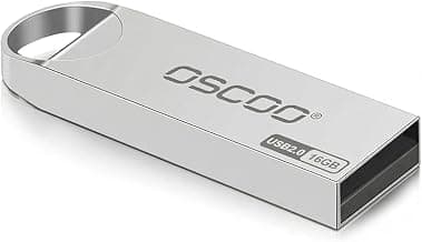 16GB Pen Drive, Flash Drive, Metal Swivel Thumb Drive, Portable USB Storage Drive for Laptop, PC, Desktop, Mac, Car & Office, Silver