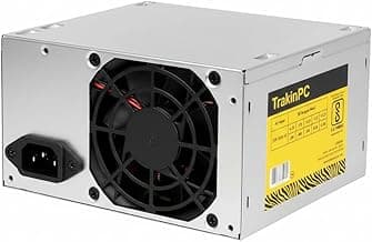 TrakinPC 500W Silver Gold Power Supply with 2X SATA connectors, 2X Molex, 80mm Built-in Fan, Extra Long Cables, 1.2 Meter Power Cable and Suitable for Regular use Computers