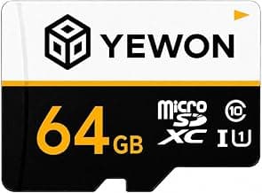 YEWON 64GB MicroSDXC Memory Card | Class 10 A1 Speed | Up to 100MB/s Read Speed | Full HD Video Recording Support | Waterproof, Shockproof | for Smartphone, Camera, Tablet & Gaming Console