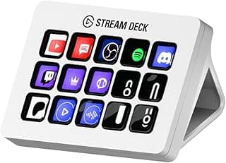 ElgatoStream Deck - Tactile Control Interface, 15 Customizable LCD Keys, Trigger Actions in apps, OBS, Twitch, YouTube and More, Detachable USB-C, Windows 10, macOS 10.13