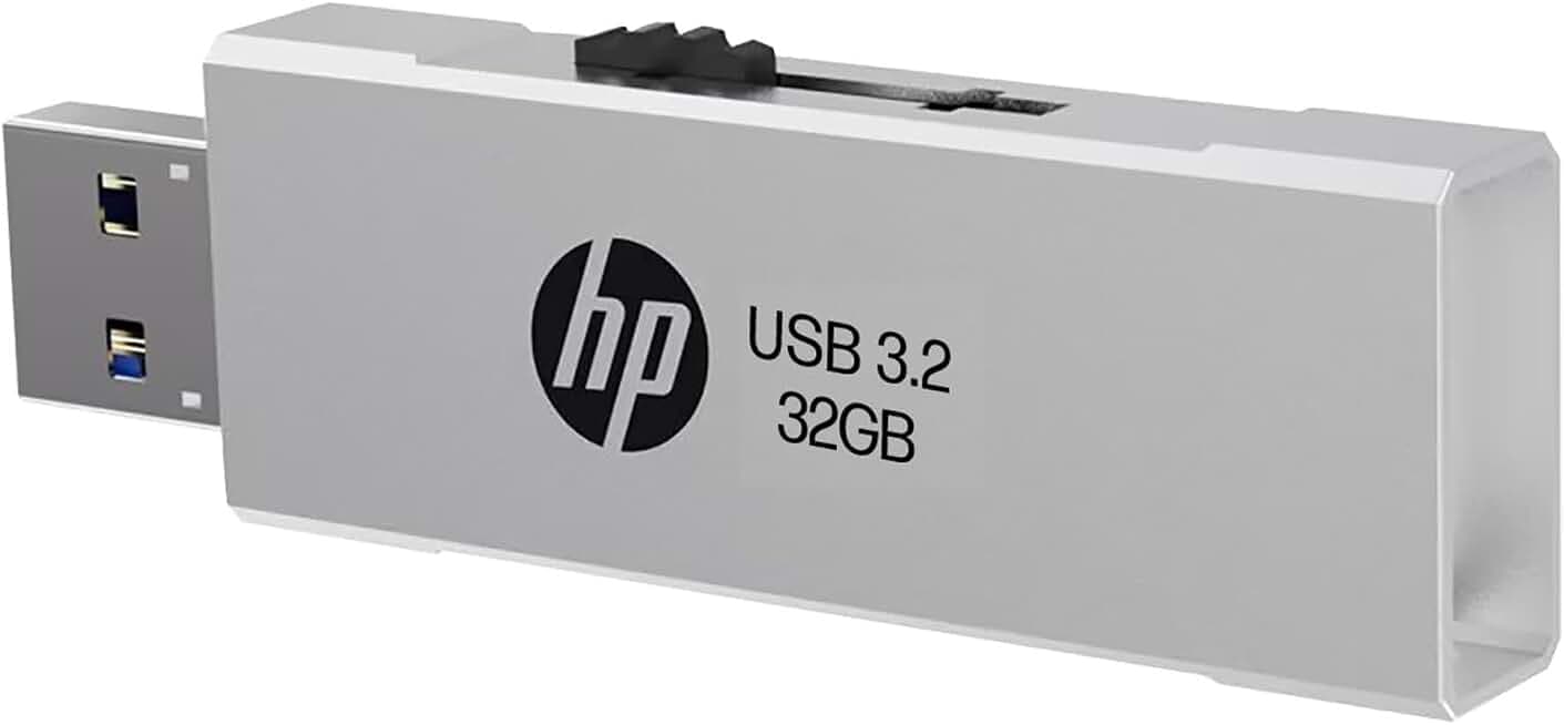 HP 64GB x796w USB 3.1 High-Speed Metal Push-Pull Flash Drive - Retractable Capless (Rev 4)