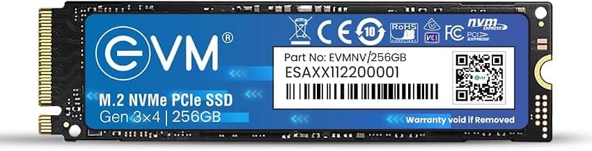 EVM 256GB NVMe M.2 SSD 2280 | PCIe Gen 3x4 Internal SSD | Up to 3000MB/s Read 2000MB/s Write | High Speed Storage for Laptop Desktop Gaming | 5 Year Warranty (EVMNV-256GB)