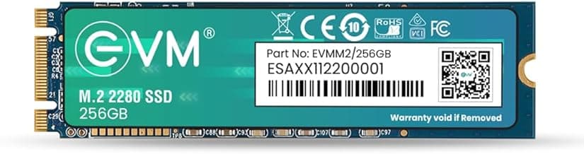 EVM 256GB M.2 SATA SSD 2280 | Internal SSD | Up to 530MB/s Read 420MB/s Write | Laptop Desktop Storage Upgrade | 5 Year Warranty (EVMM2/256GB)