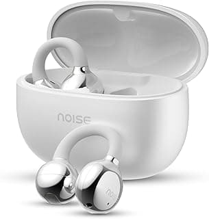 Noise Air Clips Wireless Open Ear Earbuds with Chrome Finish, AirWave™ Technology,Up-to 40H Playtime, Dual Device Pairing, Quad Mic with ENC,12mm Driver,BTv5.4 (Pearl White)