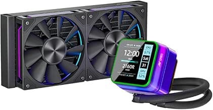 Ant Esports Glacius 240 AIO Liquid Cooler|2.8" LCD Display|Intel LGA1851, AMD AM5|High-Performance FAN 2000 RPM, 86 CFM, 3.54 mmH2O of Static Pressure|Magnetic Temperature Monitoring Display