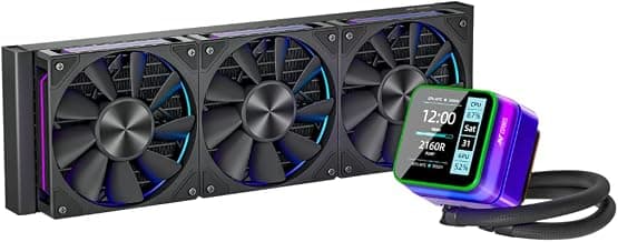 Ant Esports Glacius 360 AIO Liquid Cooler|2.8" LCD Display|Intel LGA1851, AMD AM5|High-Performance FAN 2000 RPM, 86 CFM, 3.54 mmH2O of Static Pressure|Magnetic Temperature Monitoring Display