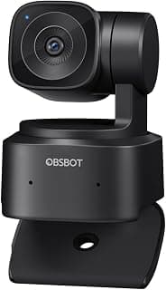 OBSBOT Tiny SE AI-Powered PTZ Camera, FHD 1080p@100FPS | 1/2.8″ Sensor, AI Auto Tracking, Gesture Control, 4X Zoom, Noise-Cancelling Mic | Webcam for Streaming & Video Calls | 2 Year Warranty