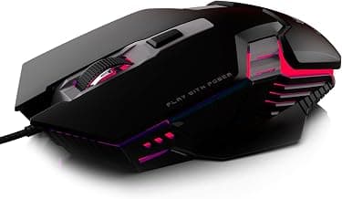 EvoFox New and Upgraded Spectre Wired Gaming Mouse with Up to 7200 DPI Gaming Sensor | 6-Button Design | Upto 7 Million Clicks | 7 Colours Rainbow Lighting | 1.5m Braided Cable (Black)
