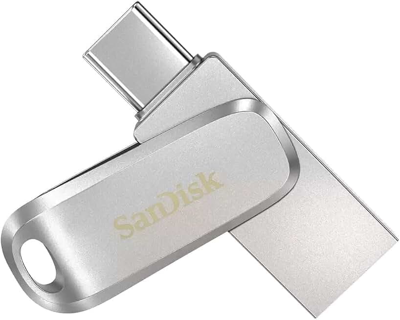 SanDisk 1TB Ultra Dual Drive Luxe USB Type-C & Type-A All-Metal Flash Drive (Matte Black, Gen 4)