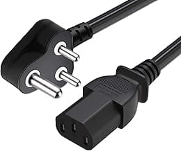 FEDUS 1 Meter Desktop PC Computer Power Cord, 2500 Watt IEC C13 Power Cable for Pc, 3 Pin Ac Wire Lead for SMPS Power Supply, Monitor, Printer, Electric Kettle, TV, All Gaming Computer