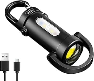 Portable Rechargeable Bright Keychain Flashlight, 6 Light Modes Waterproof, Compact Pocket Light for Night Working, Running, Walking, Camping, Fishing, Hiking