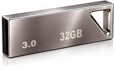 32GB USB 3.0 Metal Pen Drive High Speed Flash Drive for Laptop, PC, Smart TV, Car Music Player | Water Resistant & Durable Metal Flash Drive for Backing Up Files, Pictures, Videos & Docs