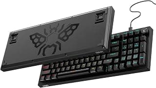 Kreo Hive 98 Wired RGB Mechanical Gaming Keyboard | Full Size 98 Keys, Metal Volume Knob, Per-Key RGB, Hot-Swappable Switches (All Black, Brown)