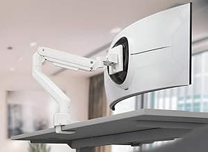 JIN OFFICEWhite Monitor Stand Heavy Duty For 13"-49" Inch Monitor (Supports Upto 200*200mm VESA Screens |Strongest Gas Spring Arm with 20KG Wt. Cap| 1 Year Warranty | Tilt, Rotation, Swivel Features