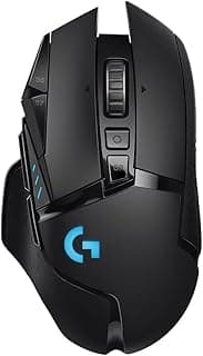 Logitech G502 Lightspeed Wireless Gaming Mouse, 25K Sensor, PowerPlay Compatible, RGB, Adjustable Weights, 11 Programmable Buttons, Long Battery Life, On-Board Memory, PC/Mac - Black