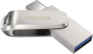 SanDisk Mobile Pen Drive Luxe 128GB, USB Type A & USB C Connector, Up to 400MB/s R, Silver