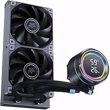 Snowman Hurricane KM-240 240mm ARGB AIO Liquid CPU Cooler with Temperature Display, 2600RPM PWM Fans, Intel LGA 1851/1700/1200/115X/1366 & AMD AM5/AM4 Support, Infinite Mirror Pump,3-Year Warranty