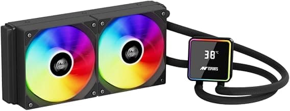 Ant Esports ICEStorm 240 AIO Liquid Cooler|Intel® LGA1851, AMD® AM5|High-Performance FAN 2000 RPM, 89 CFM|Magnetic Temperature Monitoring Display|3 Year Warranty