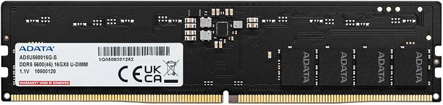 ADATA Premier 8GB 5600MHz U-DIMM DDR5 Desktop Memory, Single RAM Module, Supports Intel & AMD Latest CPU, Intel XMP & AMD Expo, Built in PMIC, On Die ECC, Low Voltage, More Bandwidth - AD5U56008G-S