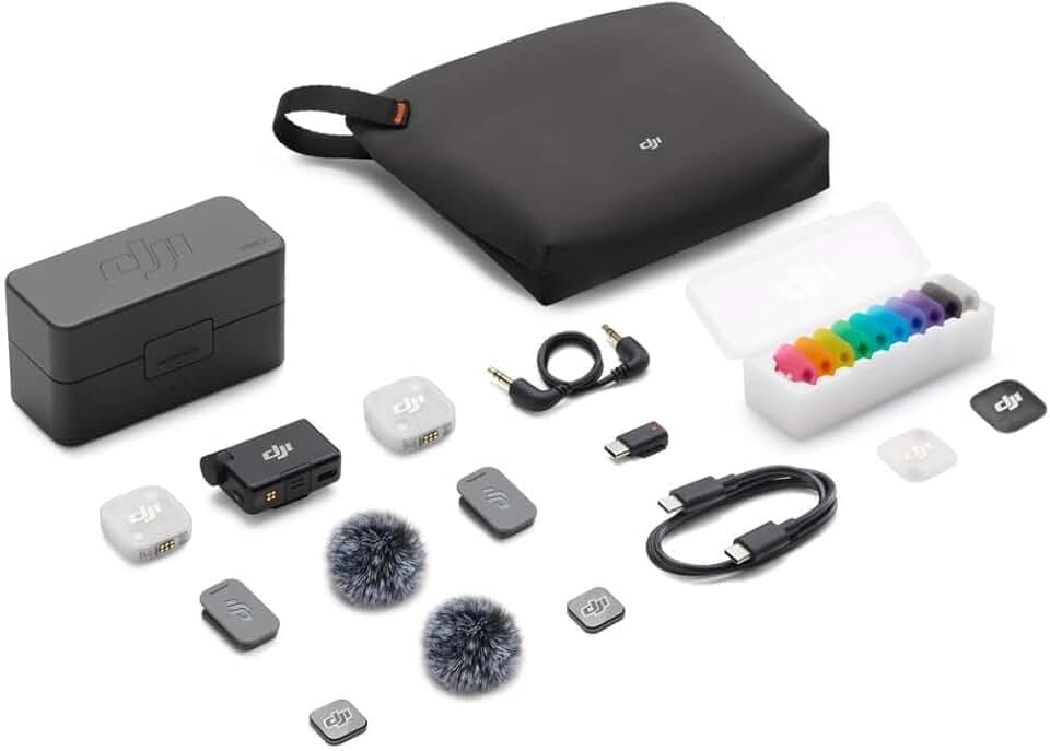 DJI Mic 2 (2 TX + 1 RX + Charging Case) Wireless Lavalier Microphone - Streamer Deluxe Edition (Ver 4)