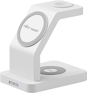 eller santé® 23w Magnetic MagSafe Charger 3in1 Wireless Charger for iPhone 17/17 Air /17 Pro/17 Pro Max, 16/16 Plus/16 Pro/16 Pro Max, 15/14/13/12 Series Fast Charging Adaptor- White