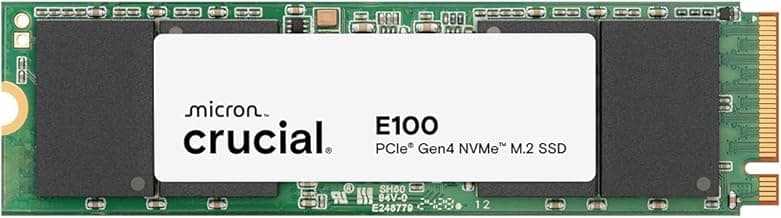 Crucial E100 2TB M.2 NVMe PCIe Gen4 Internal SSD, Up to 5,000MB/s, Laptop & Desktop Compatible - CT2000E100SSD8