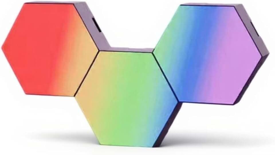 Nanoleaf 9-Panel Smarter Kit Shapes Hexagons Smarter Kit Modular RGB LED Wall Light Panels - Connect+ Modular Geometry (Rev 4)