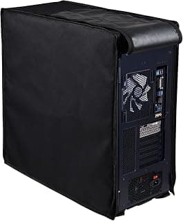 EDRAK Polyester PREMIUM PC Computer CPU Cover For Dustproof Waterproof Skechproof | 7.5W x 16H x 17D Inch/19W x 41H x 44D CM Desktop CPU MINI TOWER Accessories(BLK)