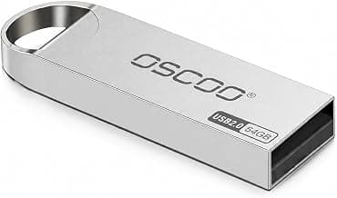 64GB Pen Drive, Flash Drive, Taurus Series Metal Swivel Thumb Drive, Portable Memory Stick for PC, Desktop, Smart TV & Car, Silver