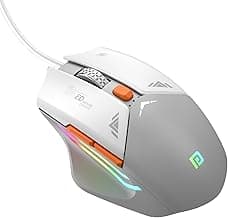 Portronics Vader Wired Gaming Mouse with 6 Buttons, Thumb Support, Adjustable DPI (6400 Max), RGB Light Effects, Ergonomic Design, 1.5 m Long USB Cable for Laptop & PC (Grey)