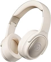 pTronStudio Pro w/ 65Hrs Playtime, Wireless Over Ear Headphones with HD Mic, Dual Device Pairing, TruTalk AI-ENC Calls, Low-Latency Game & Music, 40mm Drivers, BT5.4, Type-C Fast Charging (Cream)