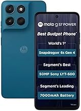 Motorola G57 Power 5G (Corsair, 8GB RAM, 128GB Storage) | Snapdragon 6s Gen 4 Processor | 6.72" FHD+ Display | 50MP LYT-600 + 8MP Ultrawide | 8MP Selfie Camera | 7000mAh Battery, 33W TurboPower | IP64