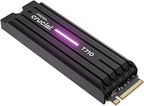 CrucialT710 1TB SSD NVMe M.2 PCIe 5.0 x4 Gen5 with Heatsink, Read/Write Speeds up to 14,900/13,700 MB/s, Desktop PC and PS5 Compatible, TLC NAND, Solid State Drive - CT1000T710SSD5-01