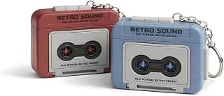 Retro Sound Voice Recorder Keychain – Mini Cassette Style Voice Message Recordr with Playback, Portable Keychain Audio Recording Gadget, Gifting Keychains, Pack of 1