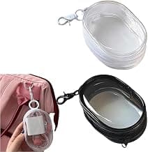 Supvox 2Pcs PVC Transparent Cable Storage Pouch 10.5x6.5x3.6cm Buckle