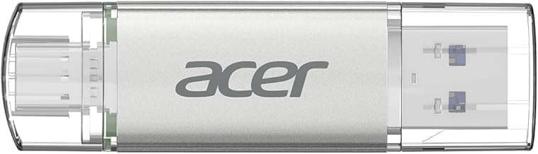 Acer USB Flash Drive UT300 128GB USB 3.2 Gen1 Up to 150MB/s with Dual Port Type-A & Type-C Flash Drive for PC/Laptop/MacBook/Smartphone