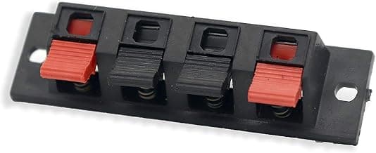 Electronic spices Speaker Terminal Block Stereo Push Release Connector Plate 4 Way Amplifier Spring Jointing Clamp pack of 2