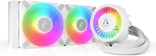 ARCTIC Liquid Freezer III 240 A-RGB - CPU AIO Water Cooler, Water Cooling PC, Intel & AMD, Efficient PWM-Controlled Pump, Fan: 200–2000 RPM, LGA1851 and LGA1700 Contact Frame - White