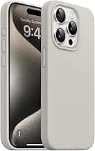 DIZOROProtective Case Compatible for iPhone 15 Pro Max Case 6.7, Slim Liquid Silicone 3 Layers Full Covered Soft Gel Rubber Phone Case Protective Cover 6.7 Inch (Natural Titanium)