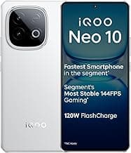 iQOO Neo 10 (Alpine White, 8GB RAM, 256GB Storage) | Segment's Fastest Processor* with Snapdragon 8s Gen 4 & Supercomputing chip Q1 | 120W FlashCharge | Segment's Brightest AMOLED Display*