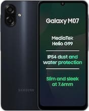 Samsung Galaxy M07 Mobile (Black, 4GB RAM, 64GB Storage) | MediaTek Helio G99 | AnTuTu 624K | IP54| 50MP Camera | 7.6mm Slim | 5000mAh Battery | 25W Fast Charging | 6 Gen OS Upgrades | Without Charger